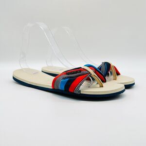 Havaianas Shoes Womens 10 11 EU 41 42 Red Blue Flip Flops St. Tropez Sandals